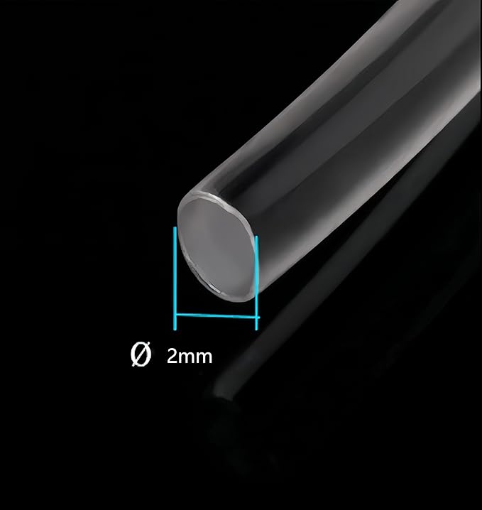1Pcs PMMA Side-Light Optical Fiber Cable 2mm(0.08in) *3.5M(11.48ft) for LED Light Guide in Home, Hotel