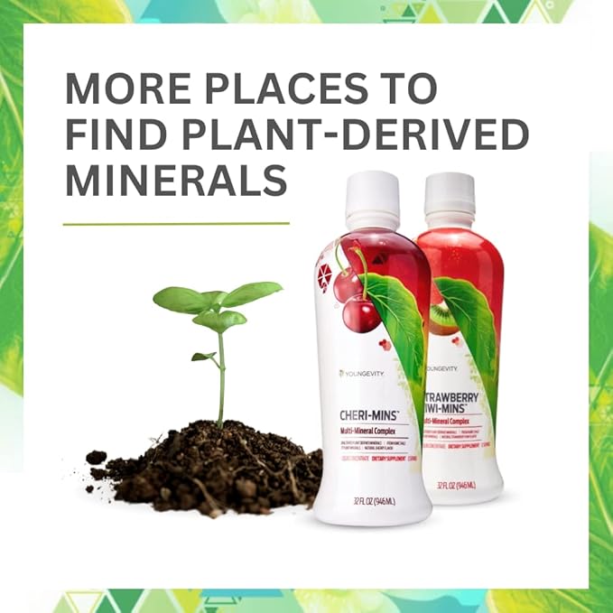 Youngevity Plant Derived Liquid Minerals - 77+ Natural Unaltered Trace Minerals - 19,000mg Plant Mineral Solids - Colloidal Form Humic Shale - (32 oz Pack of 6)
