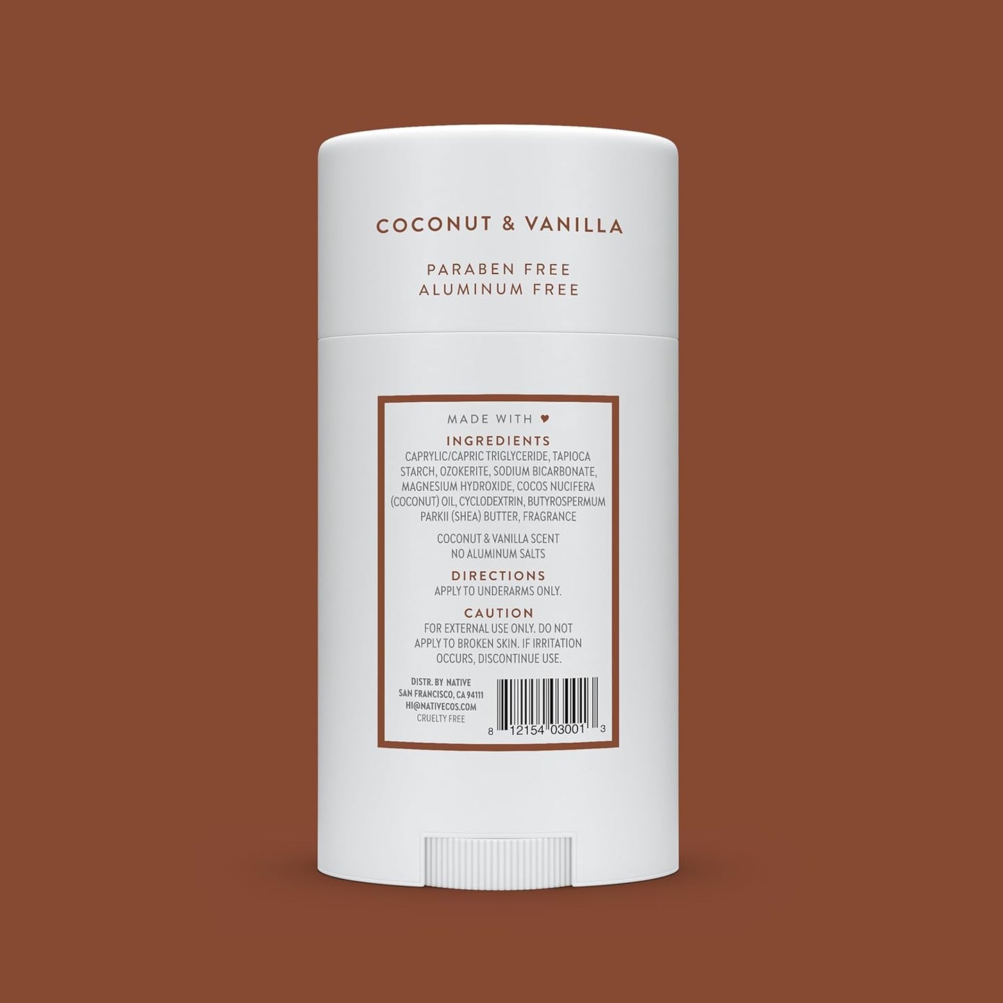 Native Deodorant | 72-Hour Odor Control | Aluminum-Free, Coconut & Vanilla, 2-Pack