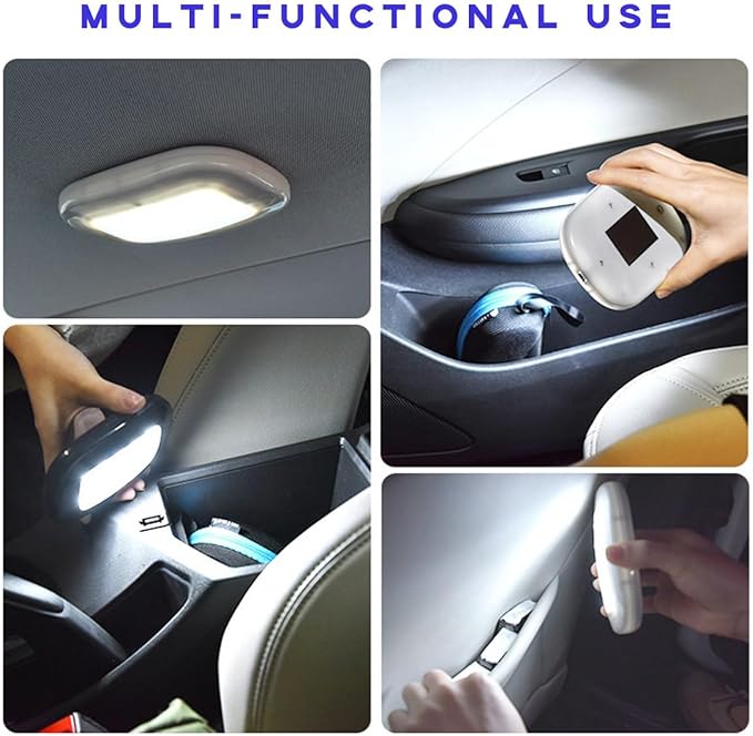Ohleats Car Interior Ceiling Roof Lights, Magnetic Rechargeable USB Wireless Dome Lamp, LED Auto Map Reading Light Cover for Insider Roof Ceiling, Universal Car Accessories (Gray)