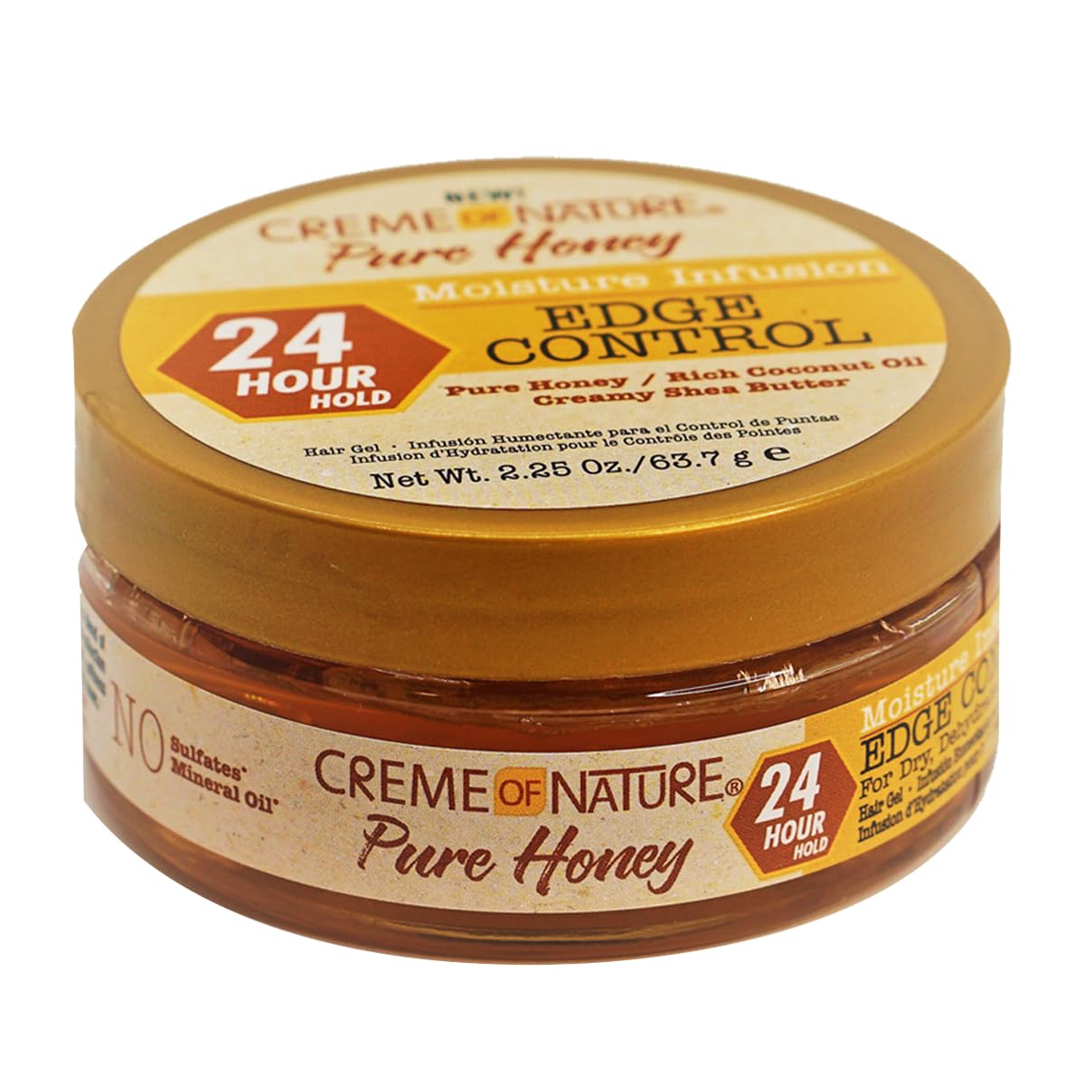 Creme Of Nature Moisture Infusiuon Edge Control, Pure Honey, Coconut Oil And Shea Butter Formula, 2.25 Oz