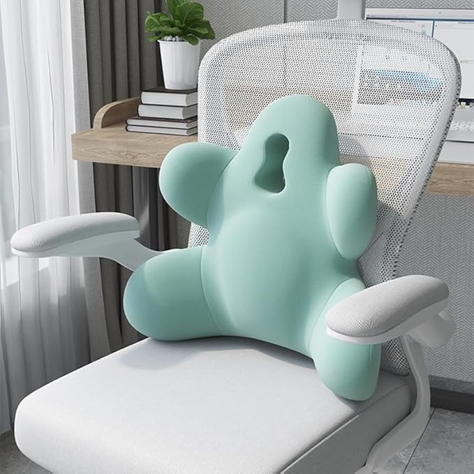 Lumbar Support Pillow for Office Chair, Back Pillow Lumbar Support for Car, Chair, Sofa - Improve Lower Back Pain Relief & Sitting Posture, Memory Foam Back Cushion for Long Sitting (Blue-01)