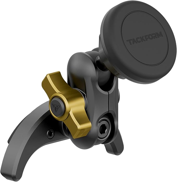 Tackform LINK Vent Phone Mount Compatible with 2016-2023 Toyota Tacoma and 2014-2021 Toyota Tundra | Aluminum | Zero Slip | Universal Magnetic Phone Holder | 2" Arm | Yellow | (NOT MAGSAFE Compatible)