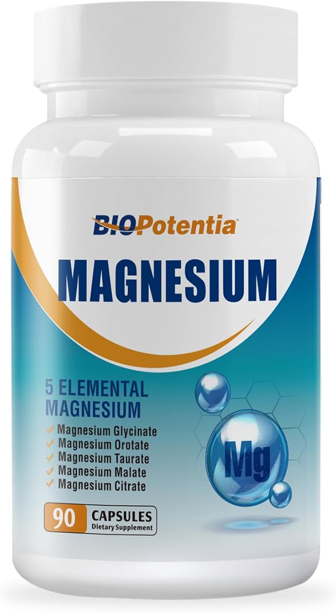 Magnesium Breakthrough Supplement - Has 5 Forms of Magnesium: Glycinate, Orotate,Taurate,Malate, Citrate- Support Stress Relief, Sleep, Heart Health, Nerves, Muscles, and Metabolism (90 Capsules)