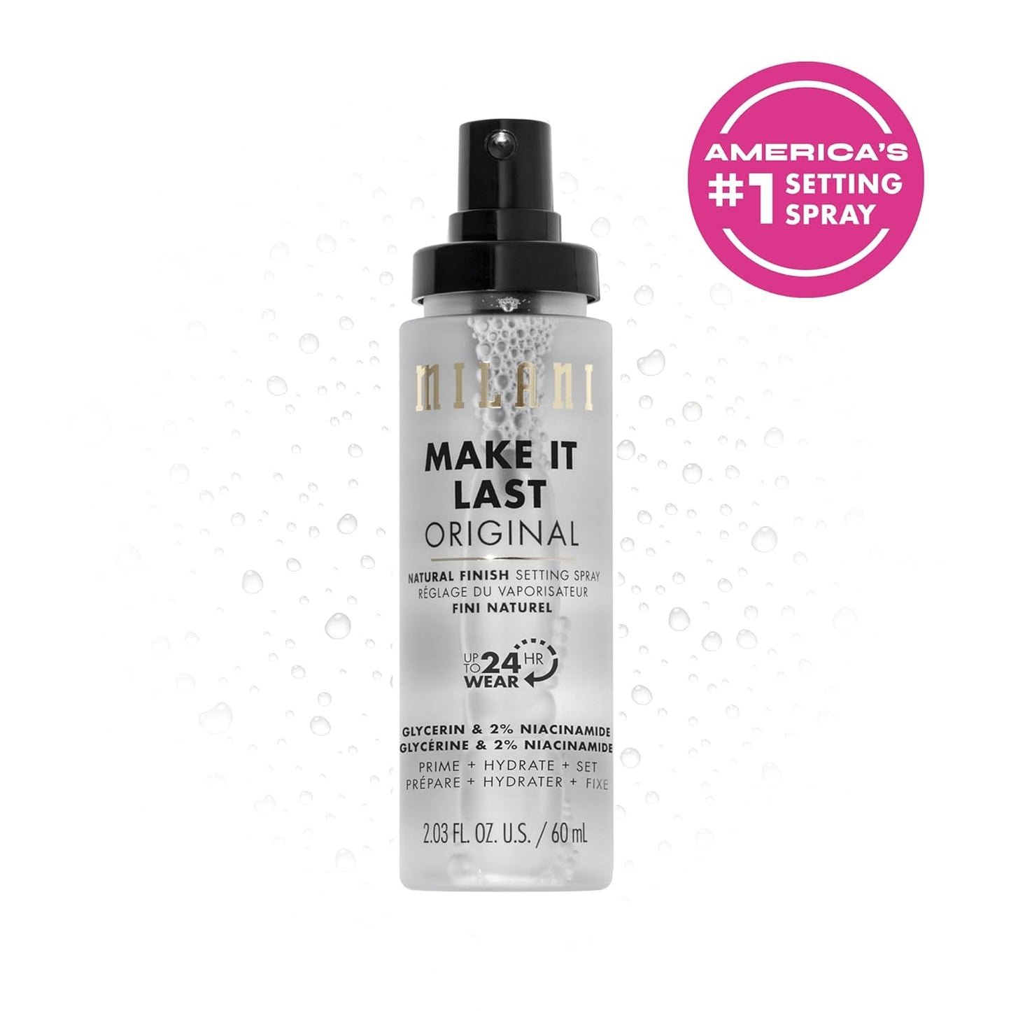 Milani Setting Spray & Primer 2-Pack | Hydrating Niacinamide & Matte Charcoal
