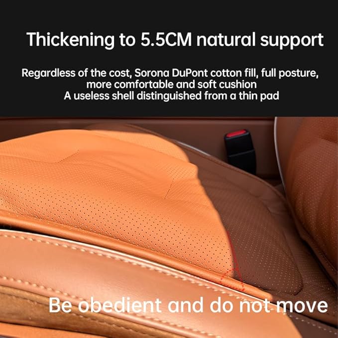 Car Car SUV's Wagon Universal Genuine Leather Seat Cushion Lumbar Back Top Layer Cow Leather Front and Back Cushion Upgrade Padded Comfort (White Smoke, Backrest)