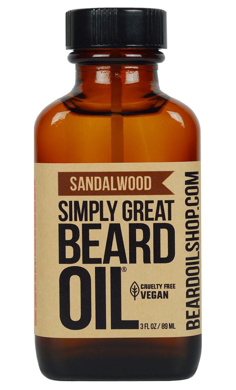 Simply Great Beard Oil - Sandalwood Scented Beard Oil - Beard Conditioner 3 Oz Easy Applicator - Natural - Vegan And Cruelty Fre