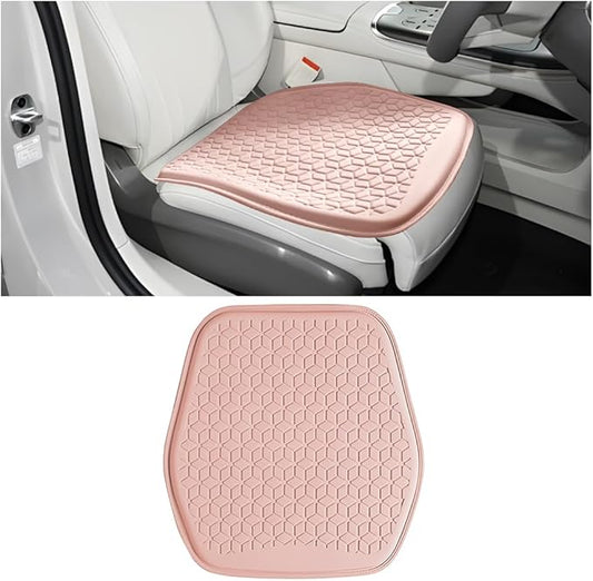 Gel Car Seat Cushion, Non-Slip & Comfortable Automotive Chair Protector Pad for Driving, Breathable Vehicle Interior Mat Cover Accessories, Universal for SUV Sedan Truck (Pink)