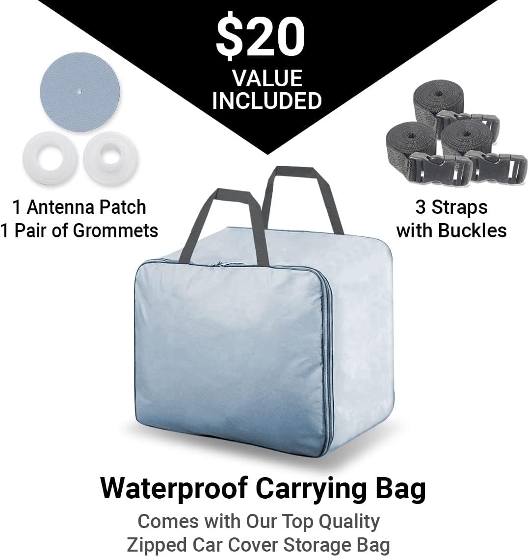 iCarCover Premium Car Cover for 1982-1996 Buick Century Sedan, Coupe Heavy Duty Waterproof All-Weather Automobiles Custom Fit Indoor Outdoor UV Snow Protection Covers with Straps and Bag