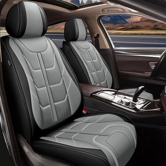 TTX LIGHTING Car Seat Covers fit for Toyota RAV4 2007-2026 Front Seat: Premium Leather Automotive Seat Cover with Airbag Compatible Waterproof (2 Seats, Black & Gray)