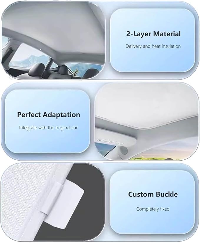 Car Sunroof Compatible with Tiguan 2023-2017 5-Door SUV, Foldable Glass Roof Sunshade with Storage Bag, Sunshade Roof Heat Insulation Sun Protection Roof Sunshade Interior Sunroof Shade