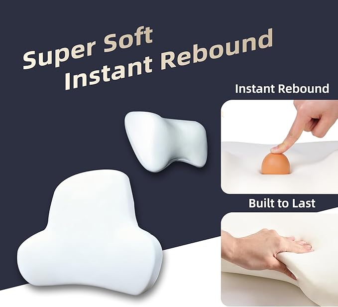 Car Neck & Lumbar Support Pillow Set for Toyota 4Runner, Soft Memory Foam Headrest & Back Cushion, Ergonomic Comfortable Seat Support for Daily Driving and Long Trips Car Interior Accessories