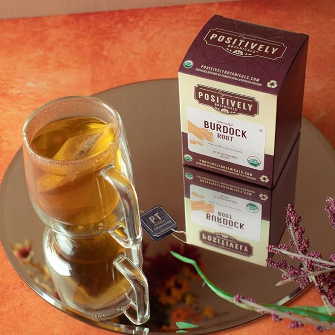 Organic Positively Botanicals Company, Burdock Root Herbal Tea Bags, 20 Count