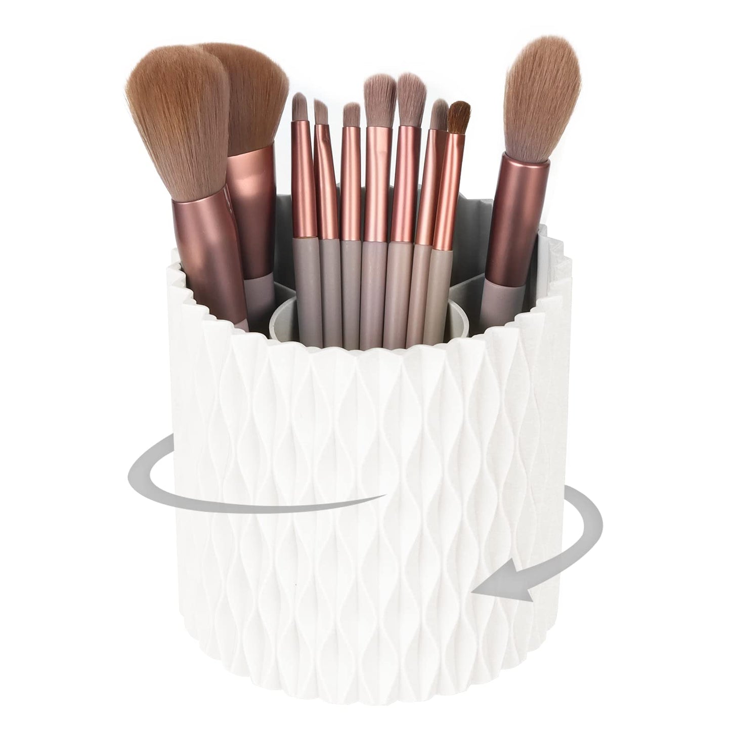 HSSPANFN Makeup Brush Holder Organizer -360 Rotating Multi-Functional Pen Holder for Desk,Multi-Purpose Desktop Stationary Organ