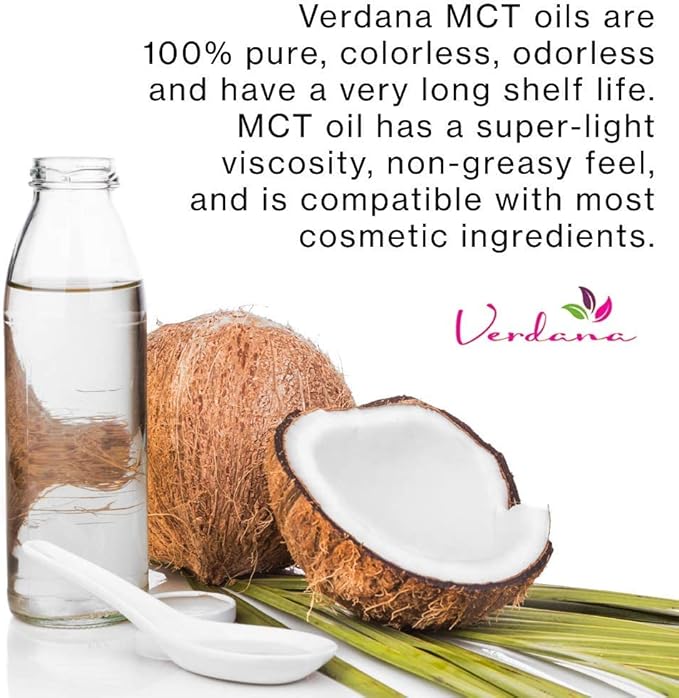Verdana USDA Certified Organic Coconut MCT Oil – Fractionated Coconut Oil – No Palm Kernel Used – Kosher, Food Grade, Non-GMO – Great for Keto and Paleo Diets, Oil Pulling Rinse Mouthwash – 16 Fl Oz