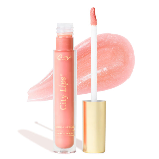 City Beauty City Lips Plumping Lip Gloss South Peach - High-Shine Gloss For Fuller, Younger-Looking Lips | Hydrating & Smoothing