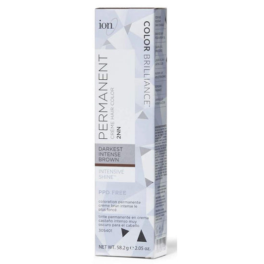 Ion 2Nn Darkest Intense Brown Permanent Creme Hair Color 2Nn Darkest Intense Brown