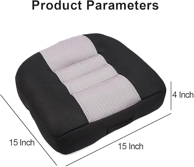 Srutirbo Car Booster Seat Cushion Raise The Height for Short People Driving Hip (Tailbone) and Lower Cack Fatigue Relief Suitable for Trucks, Cars, SUVs, Office Chairs, Wheelchairs (Black and Gray)