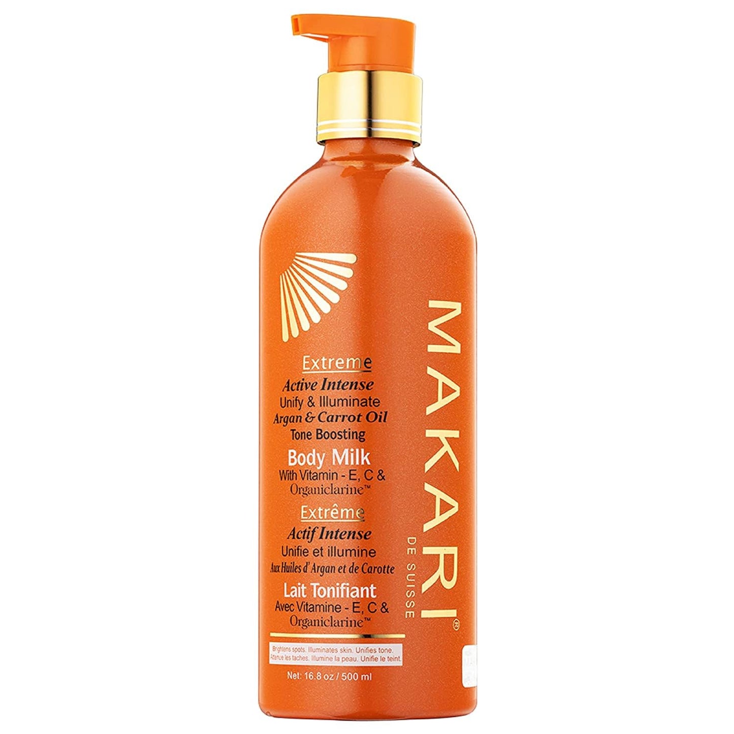 Makari Extreme Active Intense Carrot & Argan Oil Body Milk (16.8 Oz) | Unify & Illuminate | Tone-Boosting Body Lotion With Vitam