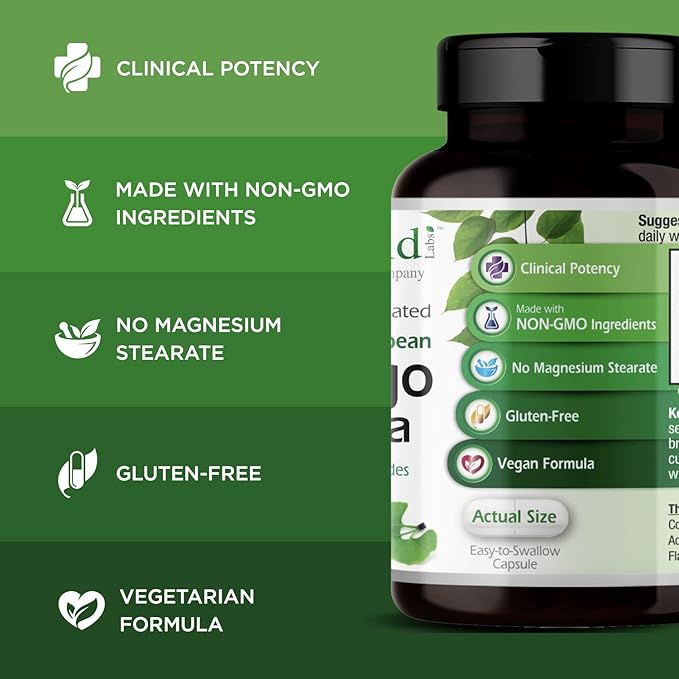 EMERALD LABS Ginkgo Biloba Extract - Brain Health Supplement - Offers Antioxidant & Energy Support - 60 Vegetable Capsules (30-Day Supply)