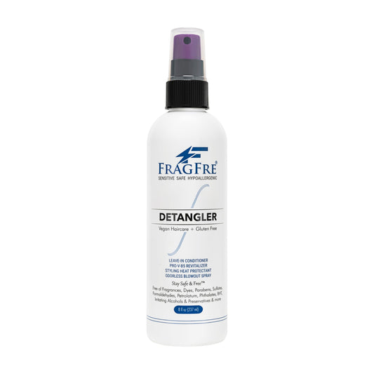 Fragfre Hair Detangler Spray, 8 Oz - Leave In Conditioner For Sensitive Skin And Scalp - Styling Heat Protectant Spray - Gluten