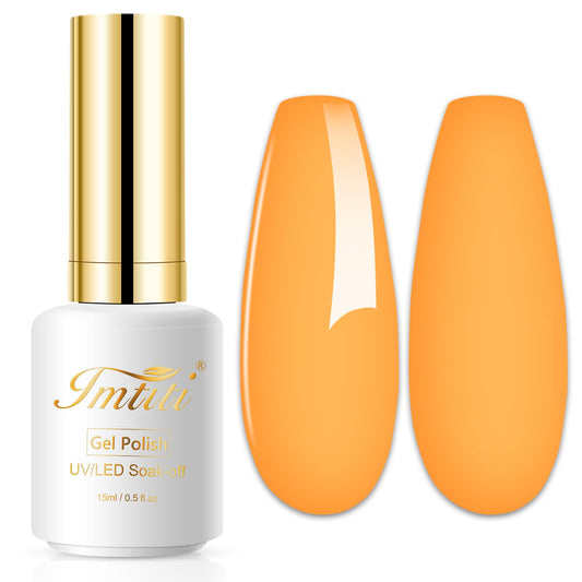 Imtiti Pastel Gel Nail Polish, 0.5 Fl Oz Light Pastel Orange Gel Polish Soak Off Led U V Nail Gel Polish Spring Summer Easter Ge