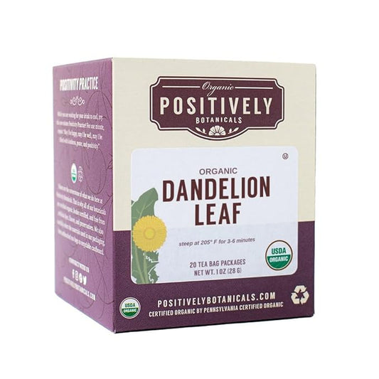 Organic Positively Botanicals Company, Dandelion Leaf Herbal Tea Bags, 20 Count