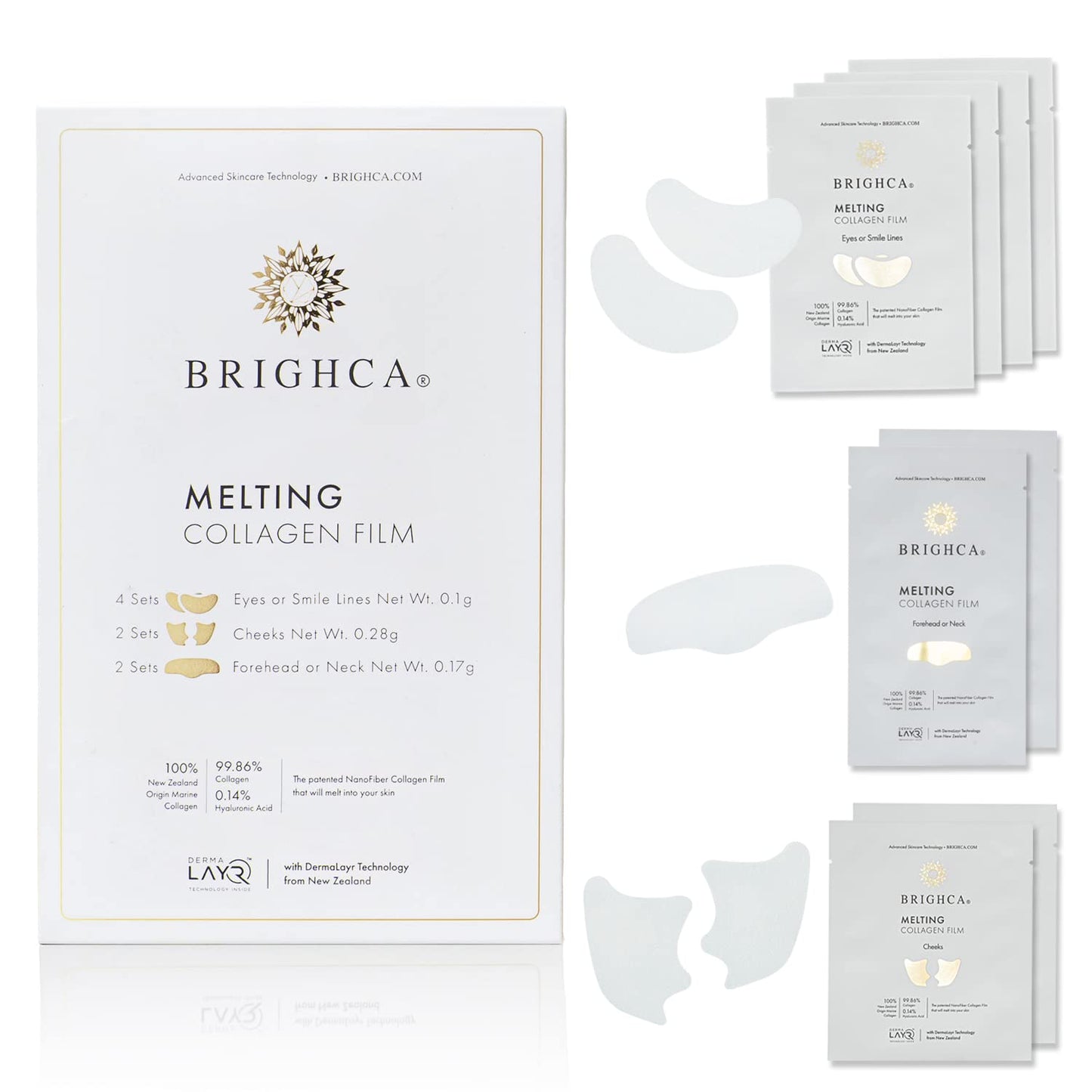 Brighca Melting Collagen Film Refill Pack (8 Pouches) - Part Of Brighcas Melting Collagen Set | Anti-Aging Collagen Skincare Rou