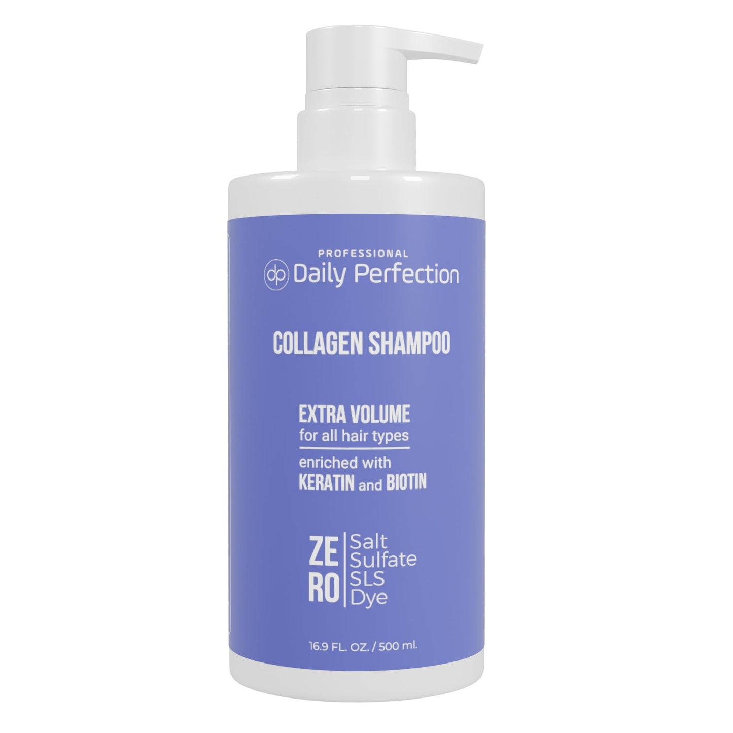 Collagen Shampoo With Biotin And Keratin, Salt-Free, Sulfate-Free, Paraben-Free Formula To Nourish And Add Extra Volume In All H