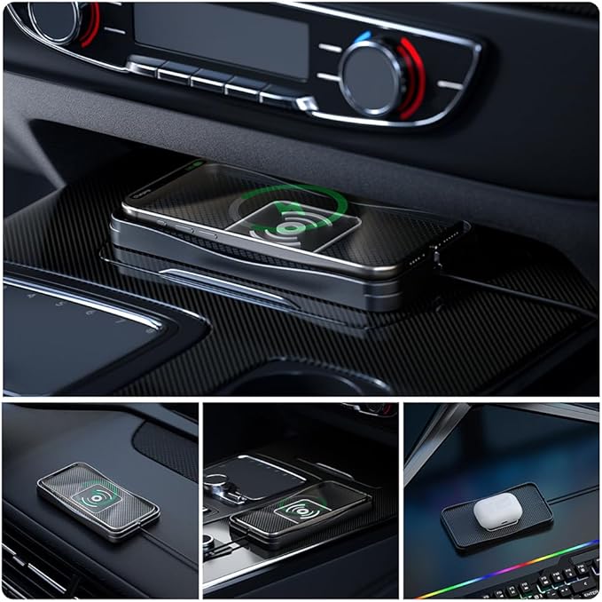 Wireless Car Charger Pad for Chevrolet Silverado 2000-2026, Type-C/USB 20W Car Wireless Charger Non-Slip Phone Charging Pad Car Accessories,A 30cm Cable Type-C Plug