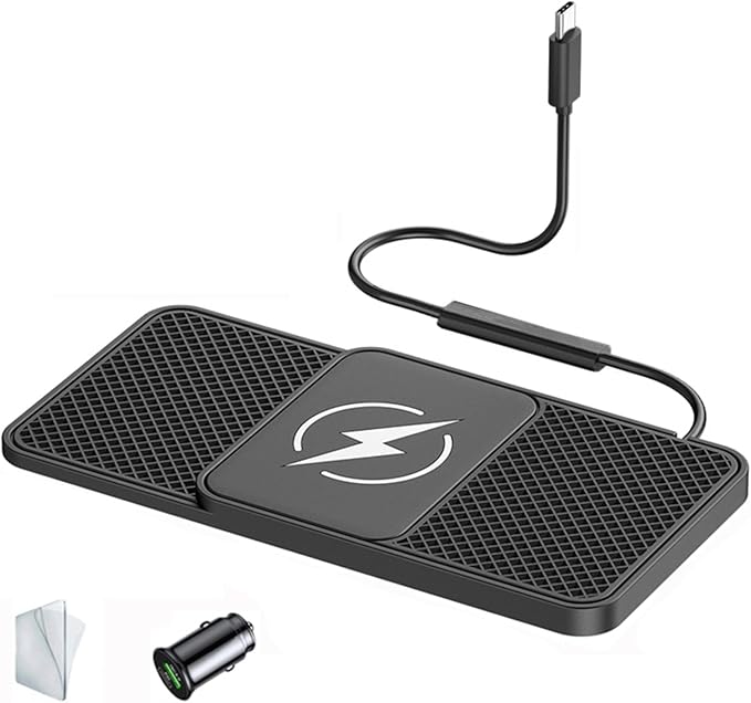Wireless Car Charger for Ford Ecosport F250 F350 F450, 15w Fast Phone Chargers Charging Pad Non-Slip Essential Electronic Devices for Long-Distance Travel,A 30cm Cable Type-C Plug-Normal