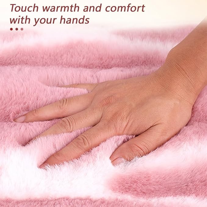 Luxury Plush Car Seat Cushion Set Car Headrest & Lumbar Support & Seat Cushion & Back Support Pillow Fluffy Fuzzy Car Seat Covers Non-Slip Cushion for Universal Accessories Automobiles (8, Pink)