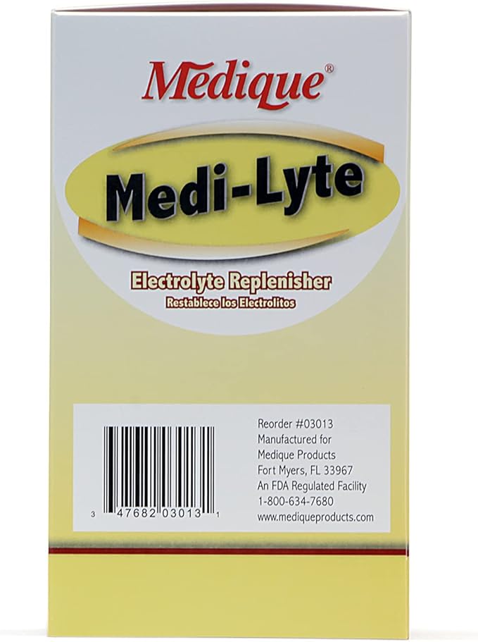 Medique Medi-Lyte Electrolyte Replenisher, Fast Relief from Heat, Stress, Fatigue, and Muscle Cramping, Easy to Swallow Tablets, 500 Tablets (250 x 2)