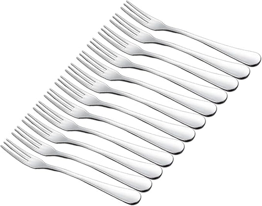 Crab Stainless Steel Forks,Small Appetizer Fork 3 Prong Tasting Escargot Forks Portable Cocktail Salad Fruit Forks for Kitchen Accessory Wedding Party,Set of 12, 4.8 Inches