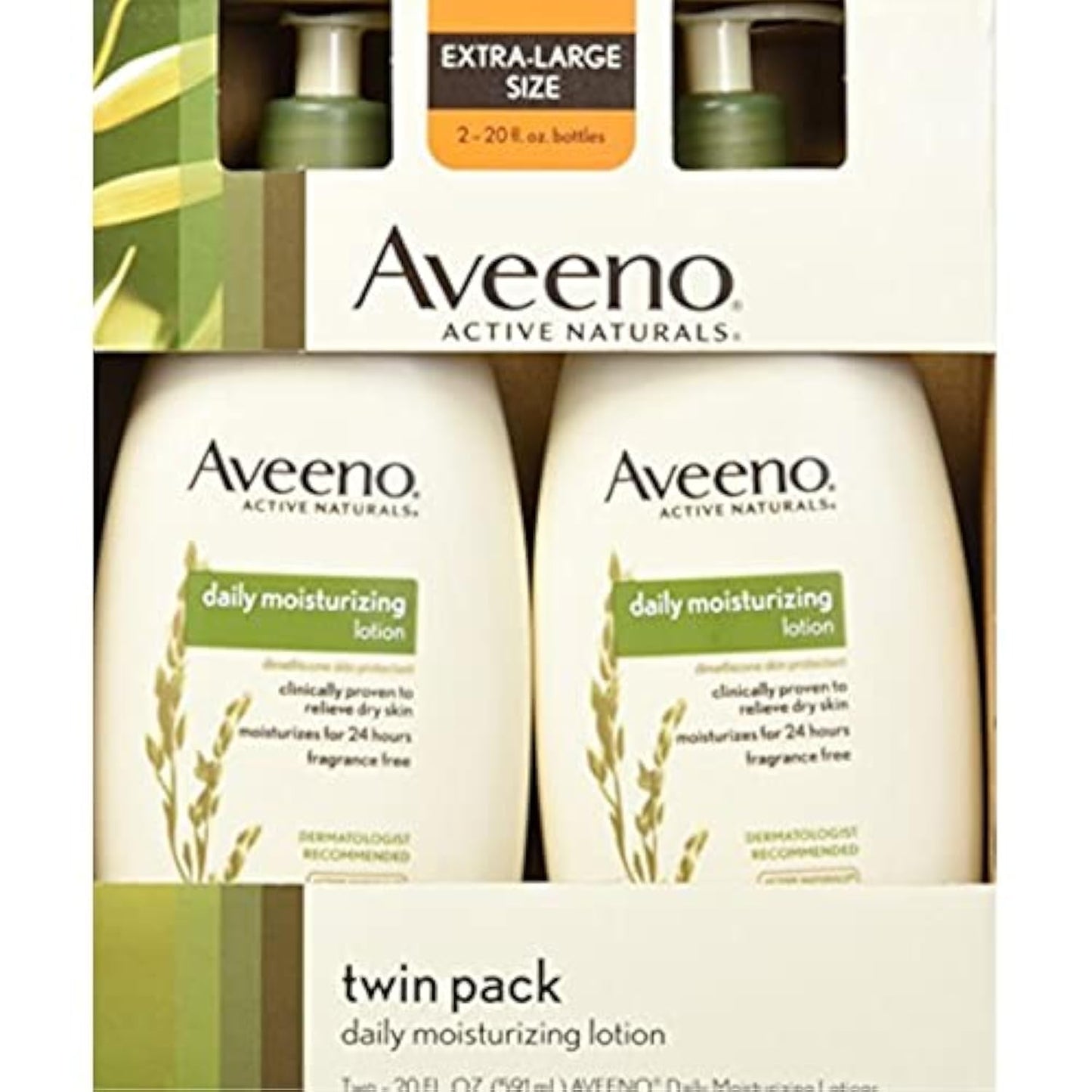 Aveeno Daily Moisturizing Lotion | 2-Pack | 20 Fl Oz Pump | Hydrating