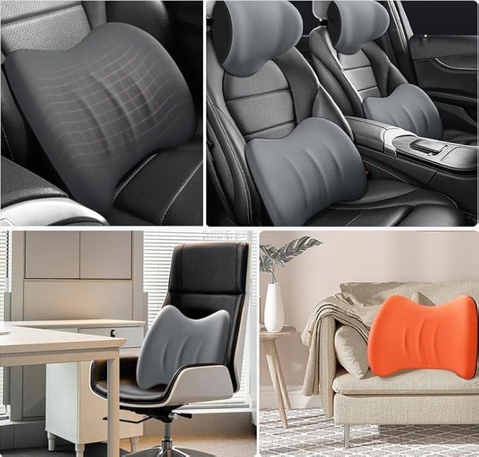 Car Memory Foam Pillow for Honda Civic Coupe/Sedan 2016 2017 2018 2019 2020 2021,Neck and Back Support Car Seat Kit Long Drive Essential Neck Pillow Lumbar Support Cushion,Black