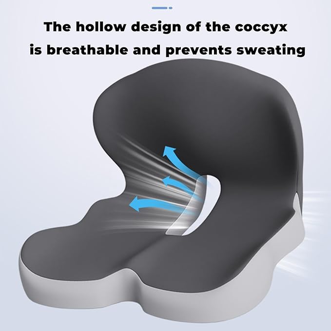 Back and Seat Cushion, Soothe+Cushion,Car Seats with Lumbar Support,Memory Foam Non Slip Skin with Back Support for Office Chair, Car (Color Matching A)