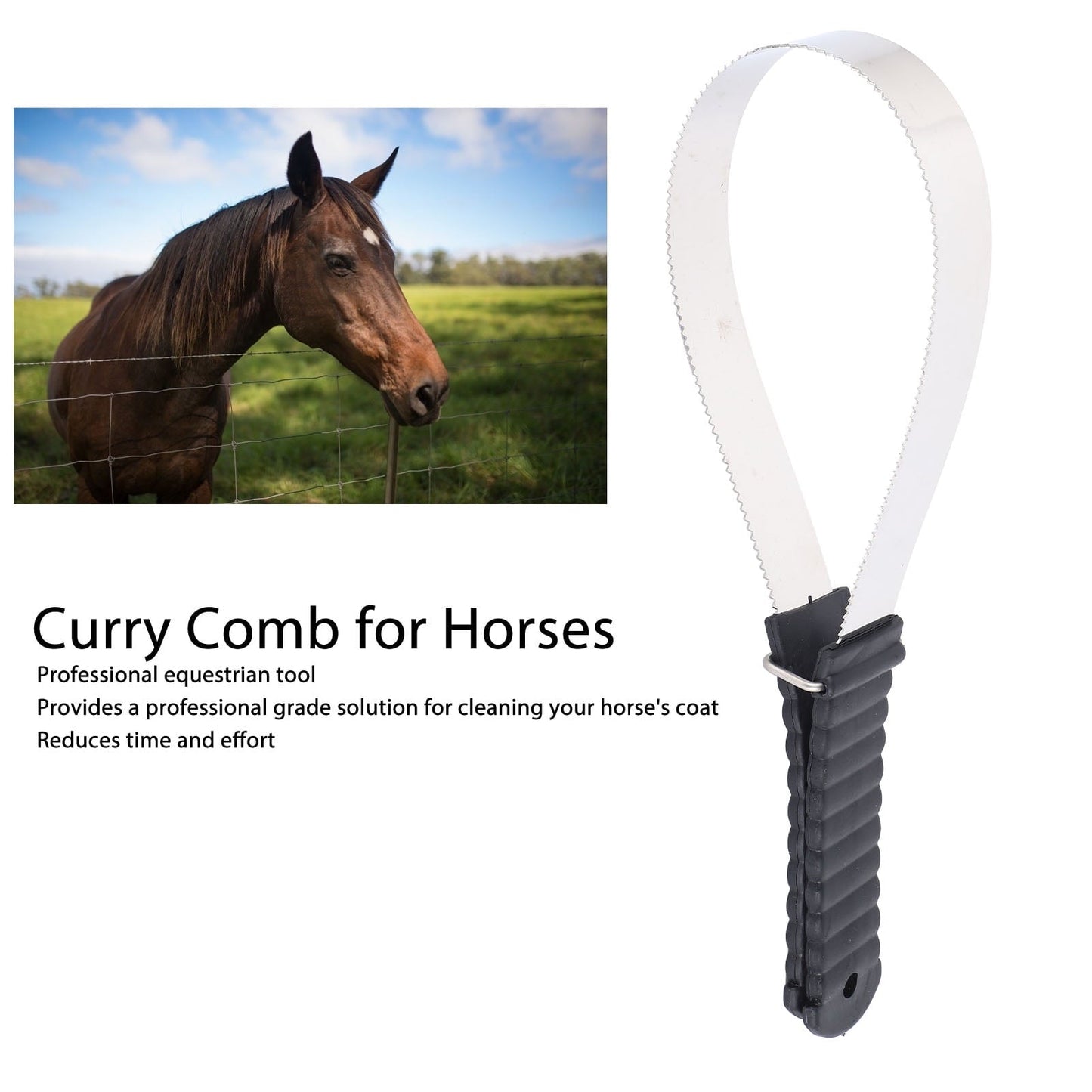 Stainless Steel Horse Curry Comb, Safe, Rustproof Hair Scraper For Effective Cleaning