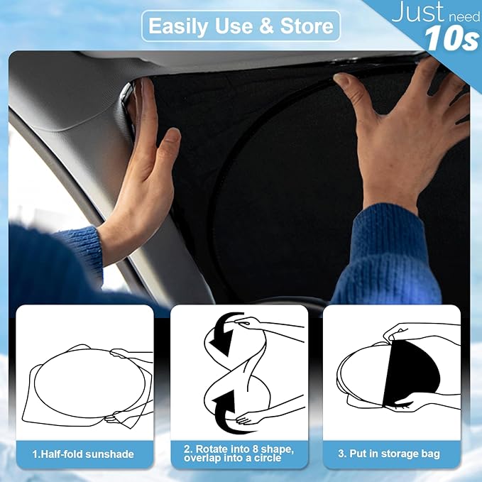 Custom Fit Nissan Murano 2015 2016-2022 2023 2024 2025 Windshield Sun Shade for Murano Front Window Sunshade 240T Upgrade Foldable Cover Sun Visor Shield Protector Blocks UV Rays Car Accessories