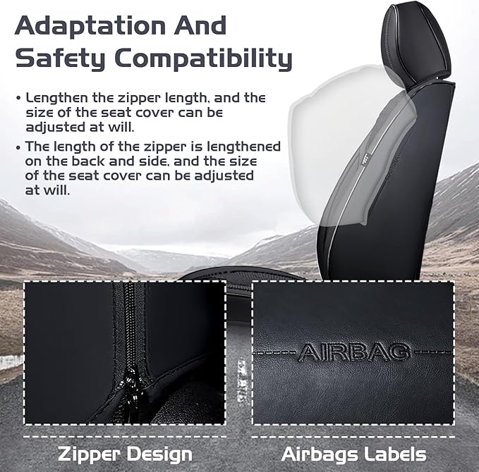 Truck Seat Covers for Nissan Frontier 2009-2026, Waterproof Premium Leather Full Coverage Car Seat Cover, Muscle Sport Style Auto Interior Seat Cover Sets (Full Set/Black)