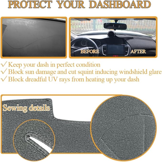 Yiz Dash Cover Mat Custom Fit for Ford F150 Pickup Truck 2004 2005 2006 2007 2008 / Lincoln Mark LT, Dashboard Cover Pad Carpet Protector J58 (Dark Gray)