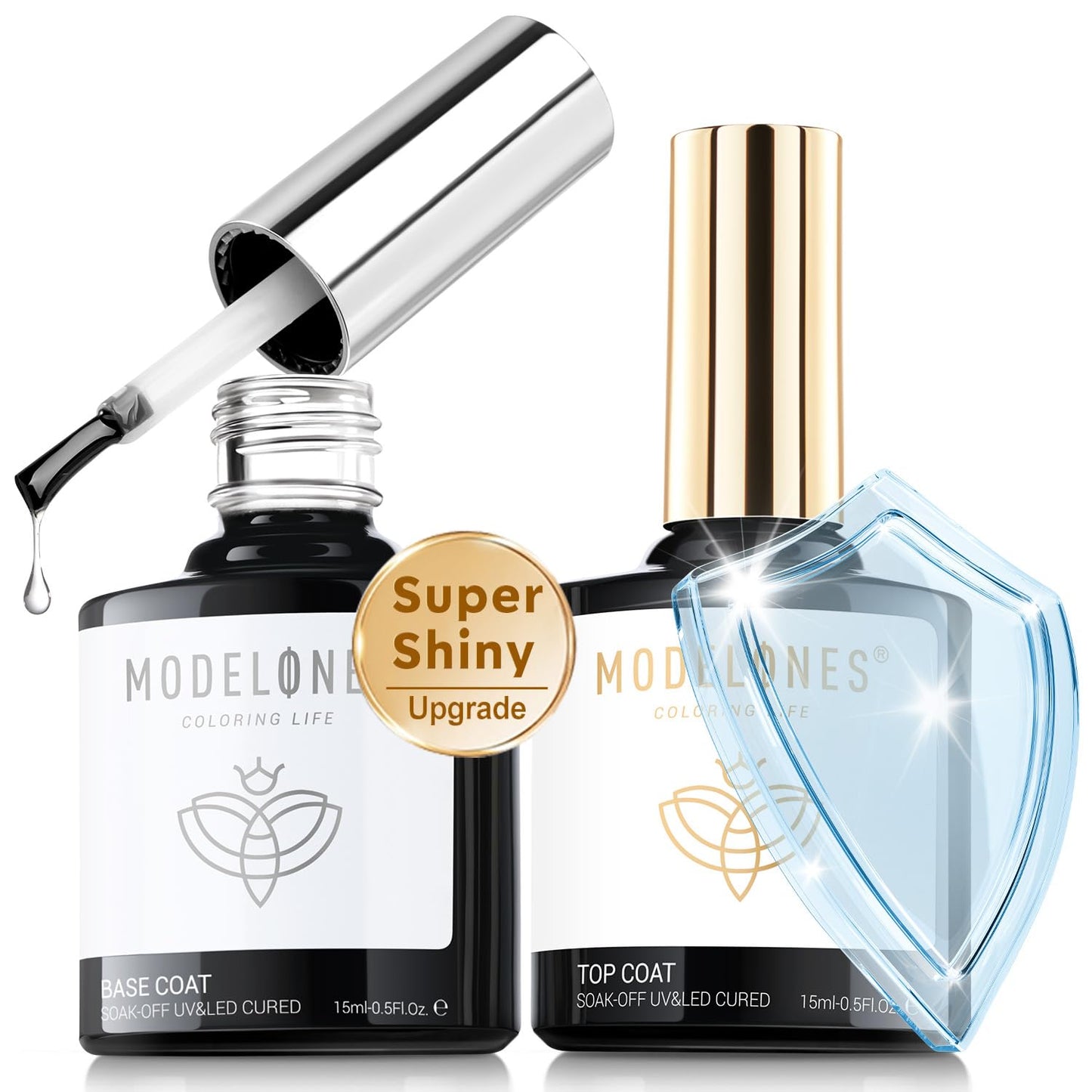 Modelones 4 Pcs Nail Dehydrator & Primer Set | Acid-Free, Hema-Free, 15 ml