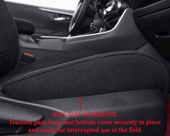 coverdream RAV4 Hybrid Seat Covers Custom Fit for 2019-2024 2025 Toyota RAV4 Hybrid (Not for XSE/SE/Plug-in Hybrid),Full Coverage,Airbag Compatible,Polyester Car Seat Protector(Full Set,Black)