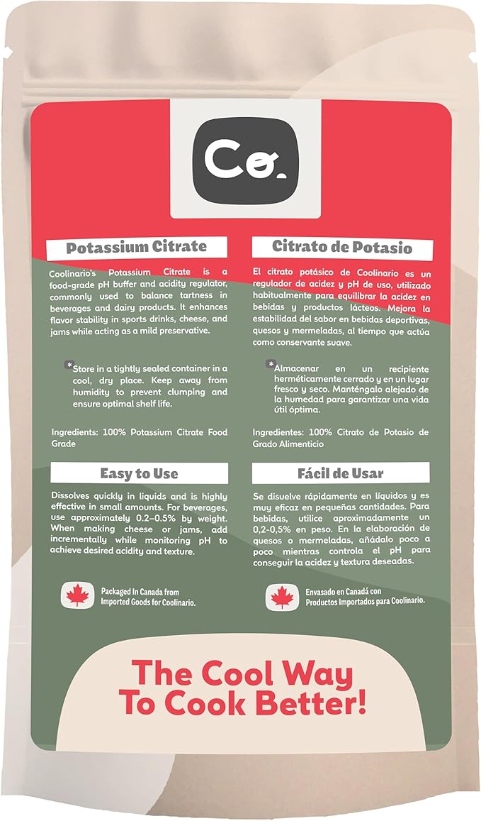 Potassium Citrate Powder (2 Oz) pH Buffer & Acidity Regulator for Beverages & Dairy | Enhances Flavor & Shelf Life | Perfect for Sports Drinks, Cheese & Jams | Food Grade