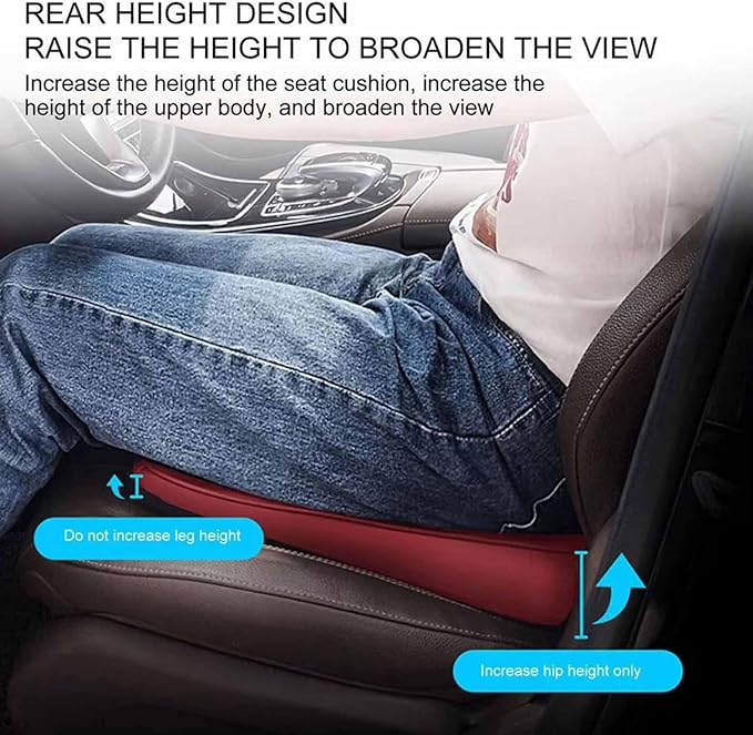 Car Seat Cushion for Ford F150(7seats) 2017-2023, Nonslip Driving Comfort and Breathable Lumbar Support Pad Sciatica and Back Pain Relief,Black-4 cm