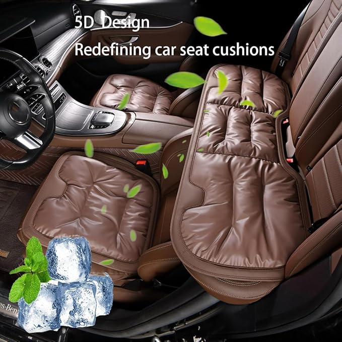 Car Seat Cushion,Personalized Lumbar Support Cushion (Khaki,Three-Piece Set)