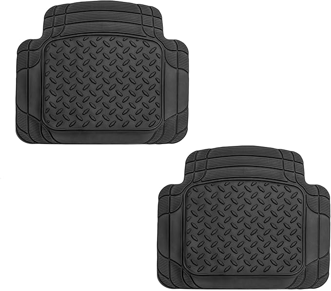 FH Group Automotive Floor Mats - Heavy-Duty Footprint Design Rubber Floor Mats for Cars, Universal Fit Full Set, ClimaProof Floor Mats, Trimmable Floor Mats For Most Sedan, SUV, Truck Floor Mats Green