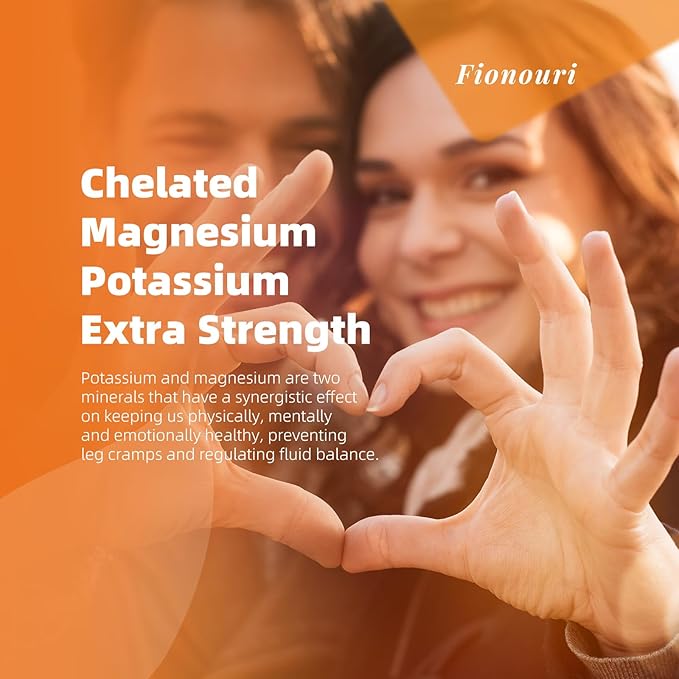 Magnesium Glycinate Gummies 1000mg - for Adults Magnesium Potassium Supplement with Vitamin D, B6, CoQ10 for Calm Mood & Sleep Support - 60 Orange Gummies -1 Pack