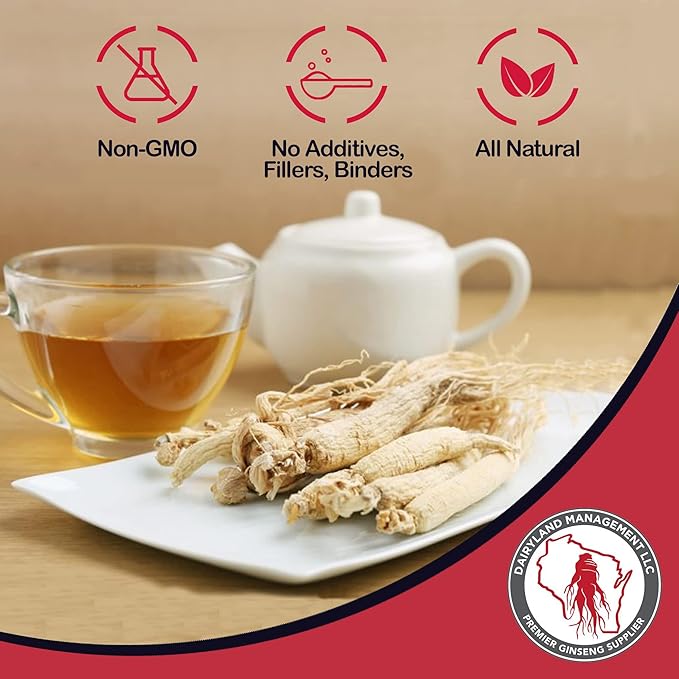 Dairyland American Ginseng Roots 16 oz and Capsules 150 ct Pack of Wisconsin Ginseng – Direct from Farmer to Consumer 西洋参
