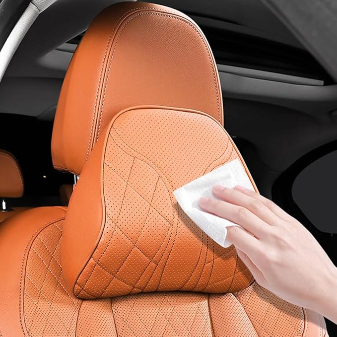 for Chevy Silverado 2007 2008 2009 2010 2011 2012 2013 Leather Car Seat Headrest Lumbar Cushion, Lumbar Support Pillow for Car,for Driving Traveling Relieving Neck Fatigue,3-D Red